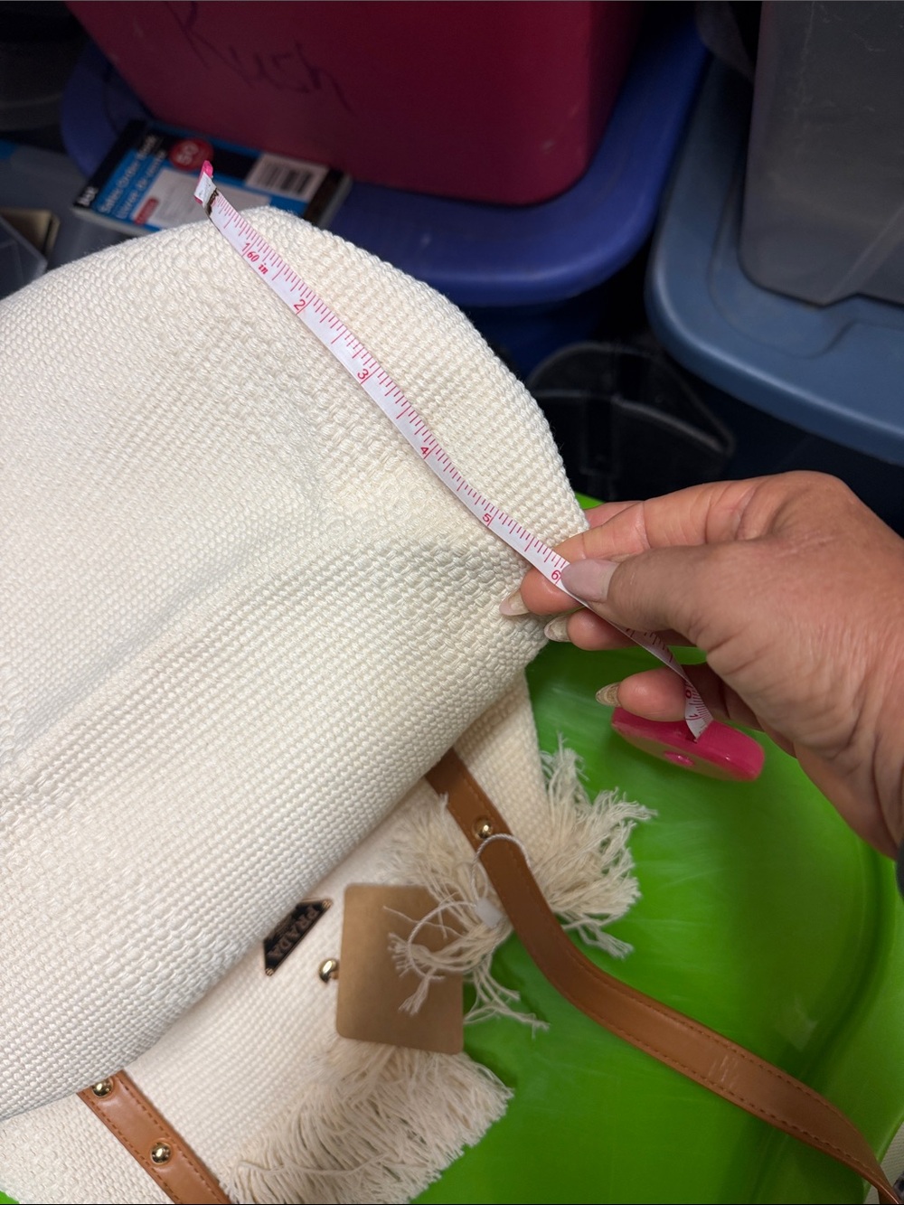Prada Cream Tote with Fringe Accents - Picture 12 of 13